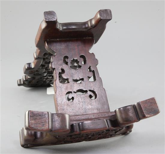 A Chinese hardwood dish stand, 19th century, H.36.5cm